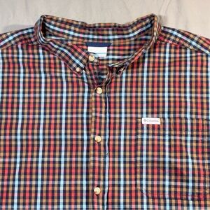 Columbia Mens 4XL Long Sleeve Checkered Multicolor Lightweight Button Down